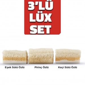 TP 3 lü Lüx SET / PİRİNÇ ÖZLÜ SABUN / KEÇİ SÜTÜ ÖZLÜ /EŞEK SÜTÜ ÖZLÜ SABUN