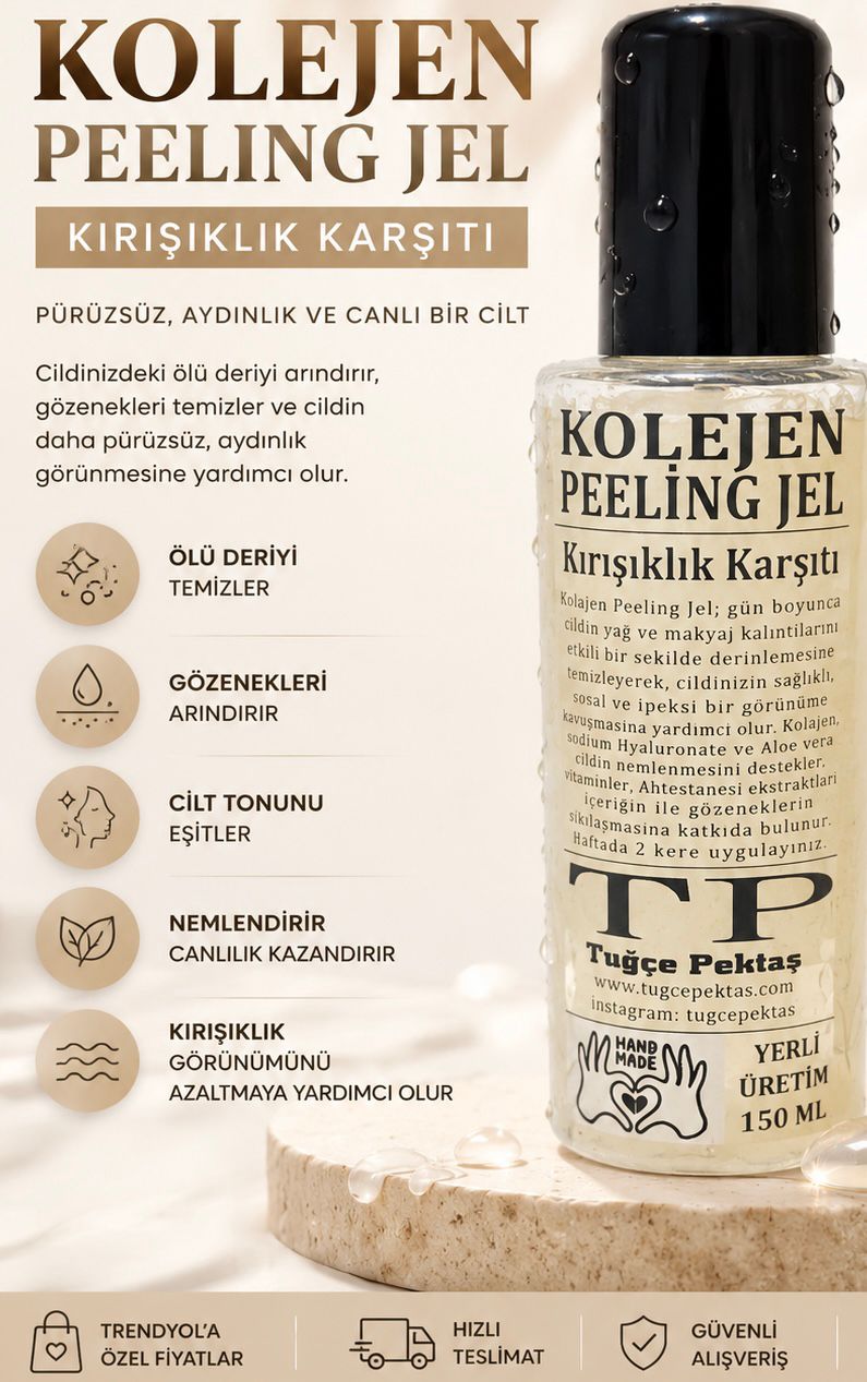 Kolajen Peeling Jel Kırışıklık Karşıtı Cilt Bakımı 150 ML